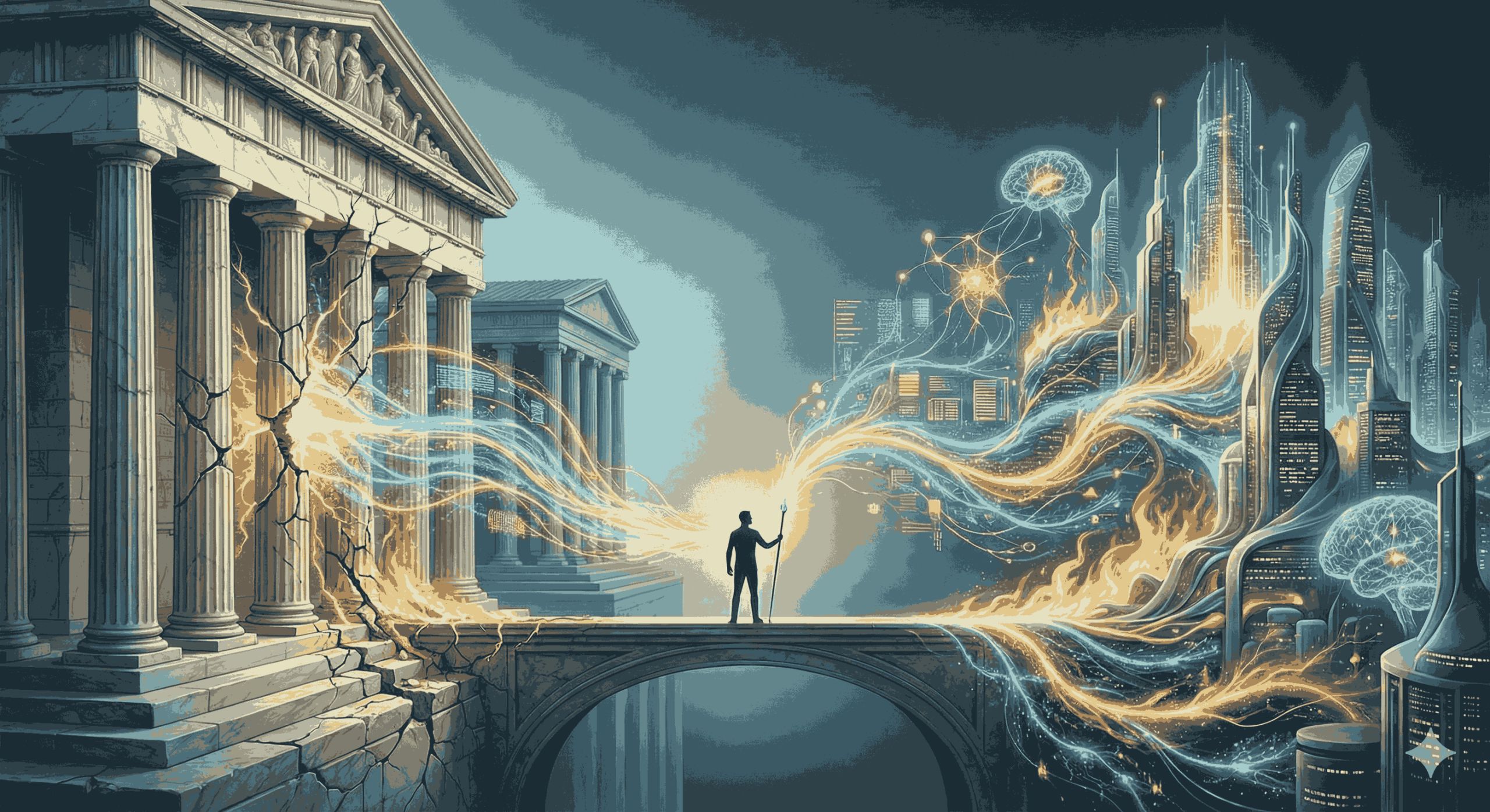 From Zeusian order to Promethean Intelligence scaled